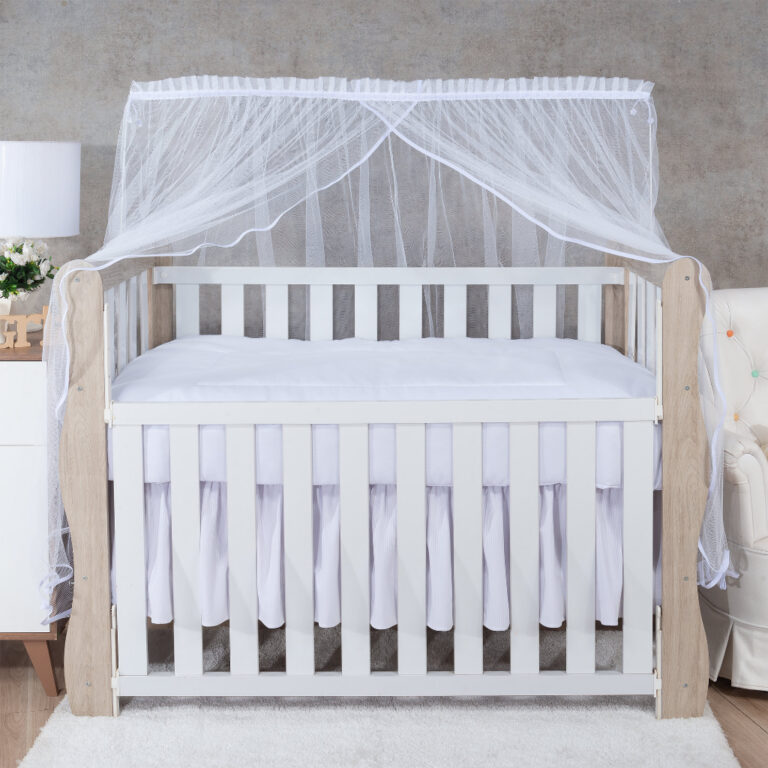 MOSQUITEIRO PARA BERÇO BRANCO COM VIES BRANCO DEL
