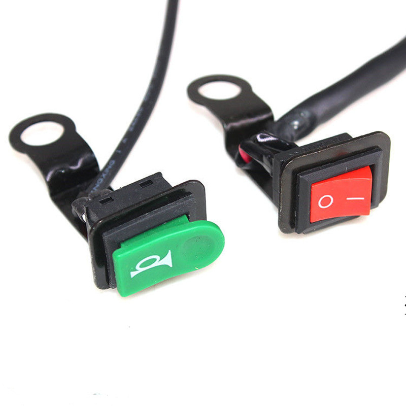 Motocicleta Elétrica Modificada Interruptor de Farol Buzina Botão de Pressão Interruptor Universal I