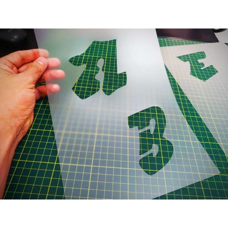 Molde Stencil Letras Estilo Alfabeto Grafite para Pinturas e Aerografias