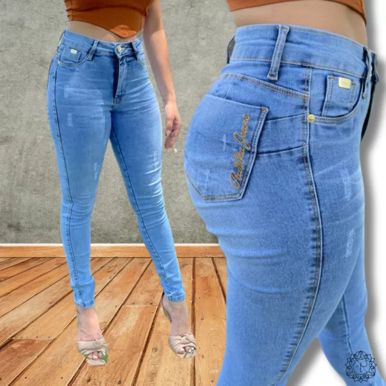 Calça Jeans Skinny Clara  Puido Elastano  Cintura