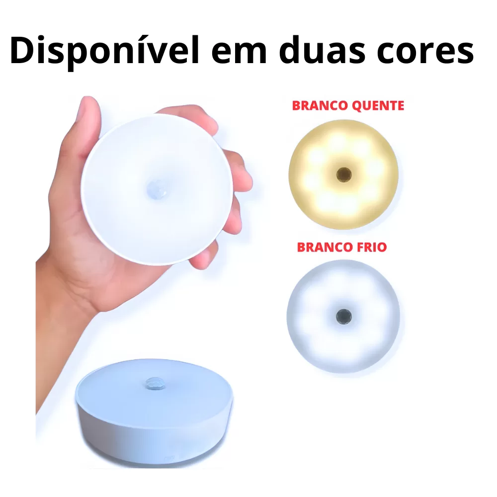 Luminárias Led S/ Fio Com Sensor Presença Usb Recarregável Luz Quente e Fria