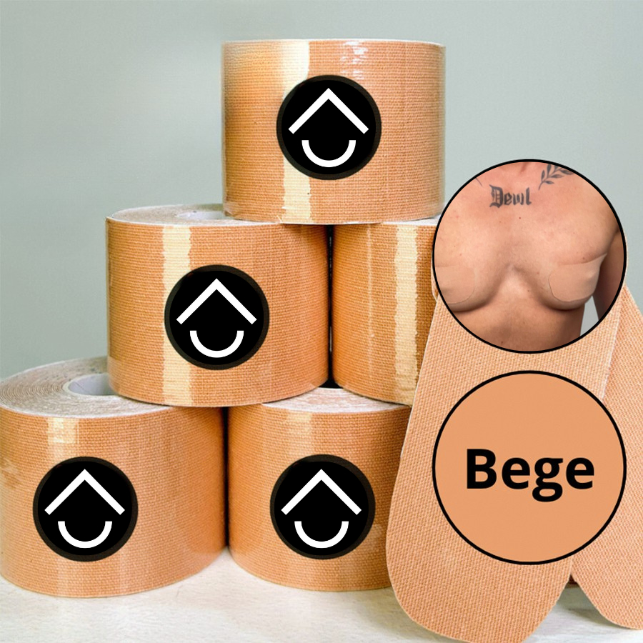 Tape Trans – Binder Adesivo – Bandagem 5x5cm Fita Reduz Volume Peito Transtor Rocktape Kinesiologic