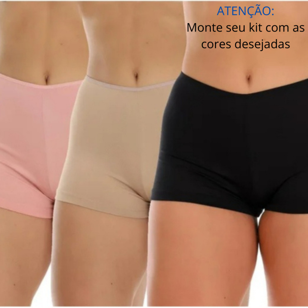 Kit 2 Anágua Shortinho Íntimo Segunda Pele Conforto Lingerie Modeladora Short Curto Short Para Saia