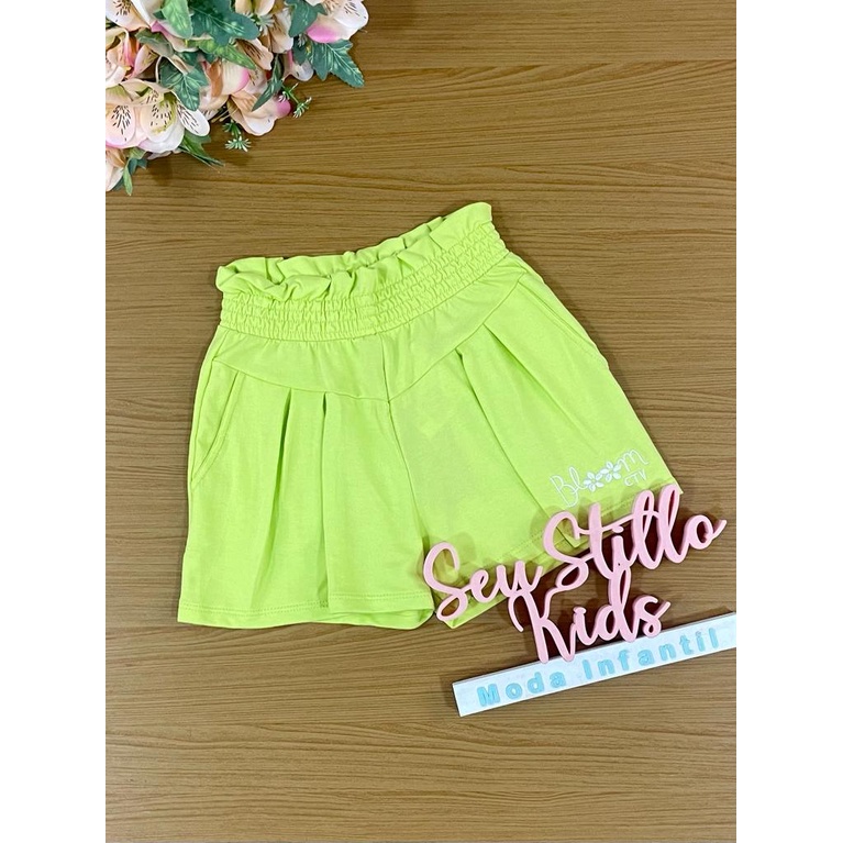 Shorts Infantil Catavento Verão Verde Claro