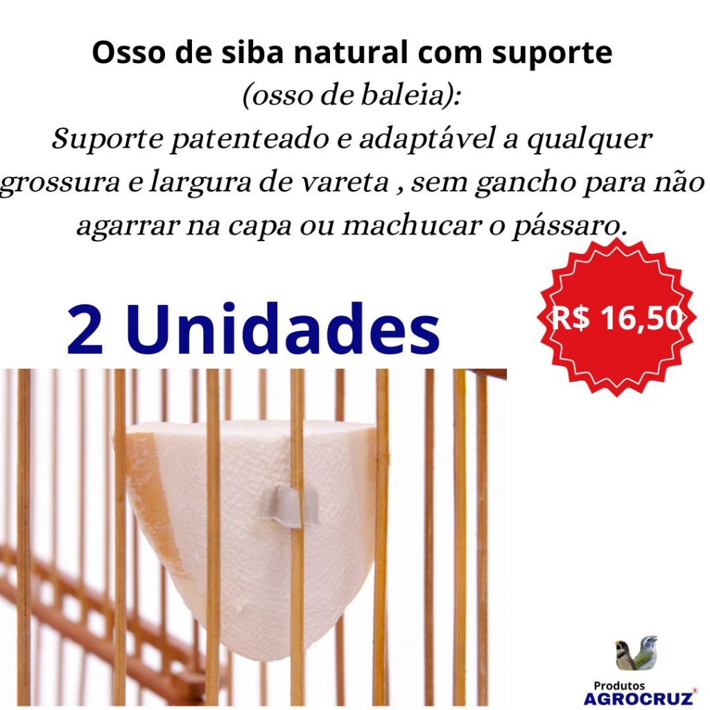 2 OSSOS DE SIBA NATURAL COM SUPORTE ADAPTÁVEL A QUALQUER VARETA