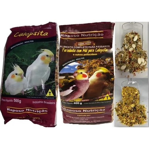 2 Ração P/ Calopsita Nobre 500G Cd + 1  Farinhad
