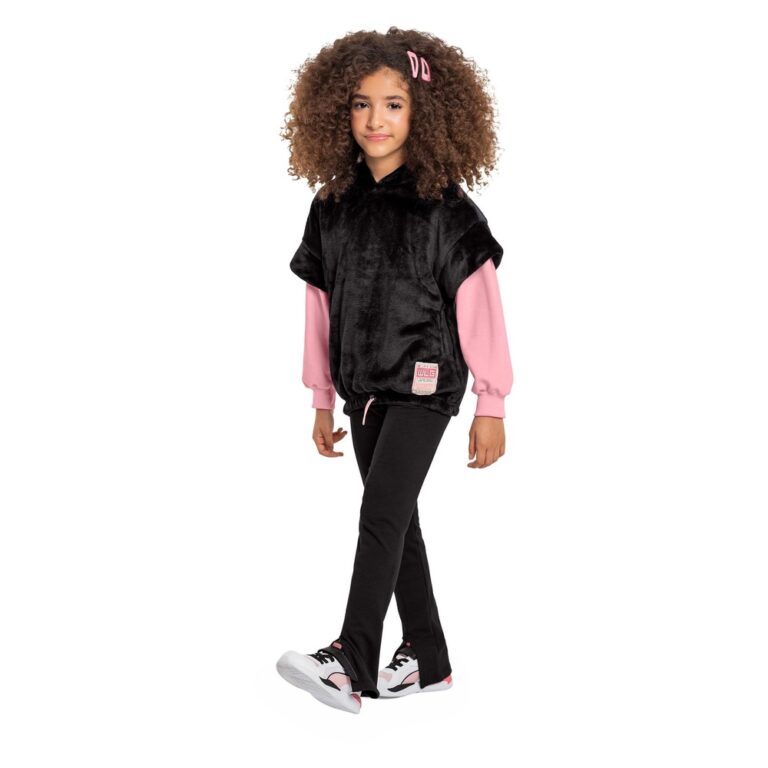Colete Oversize em Fleece Infantil Feminino Gloss