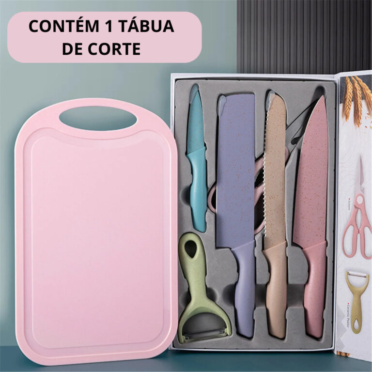 KIT Facas Com 6/7 Peças Utensílios Faqueiro Colo