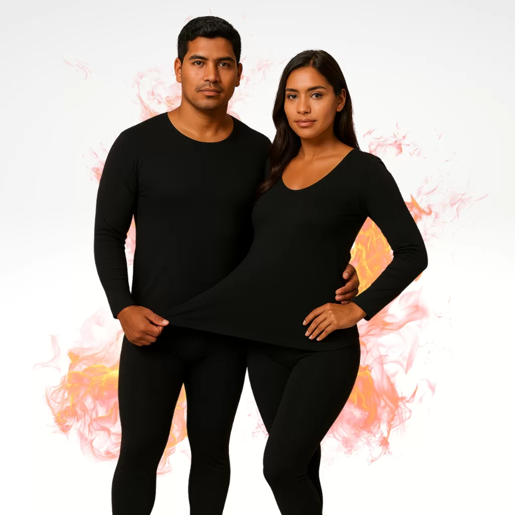 Conjunto Segunda Pele Térmica Confortável Flanelado Frio Intenso Preto Masculino Feminino