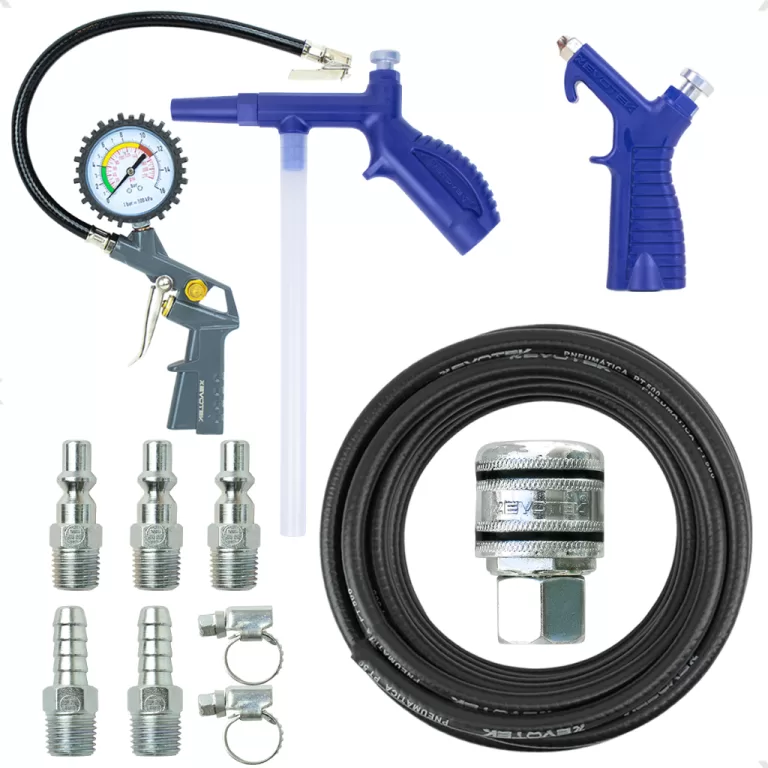 Kit Mangueira de Ar 10 Metros Com Calibrador de Ma