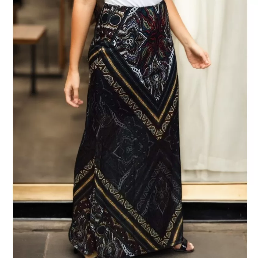 Saia Longa Feminina Estampada Flamê Tendência Estilosa Moda