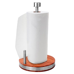Porta Papel Toalha Aço Inox Bambu com Tampa Rosqu