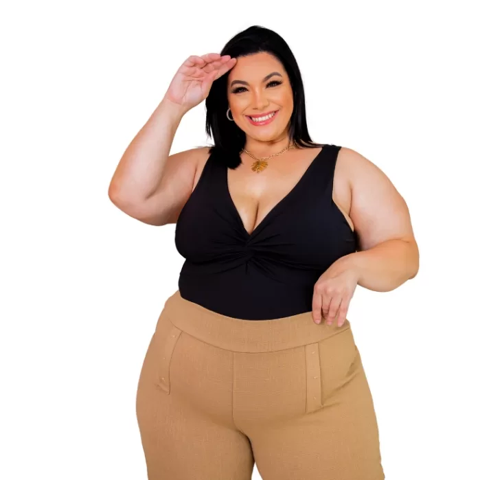 Body Feminino Plus Size Modelo Curve Zero Transpar