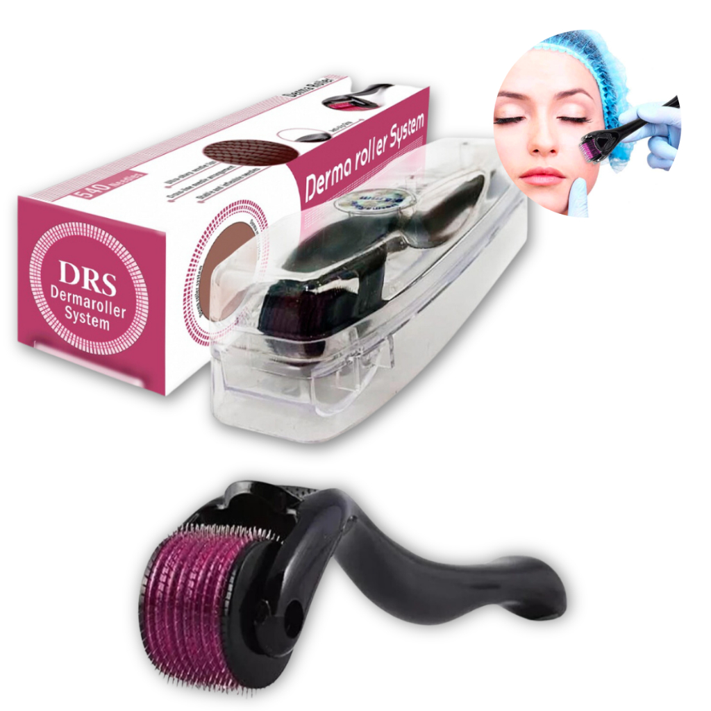 Kit 1 DermaRoller MicroAgulhamento Rolo Agulha System 540 Original Anvisa Preencher Falha Cabelo e B