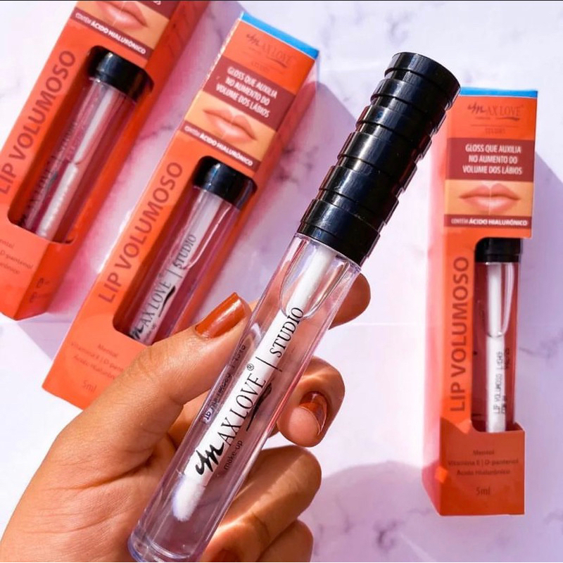Gloss Lip Volumoso Aumenta boca Vegano Max Love – 5ML