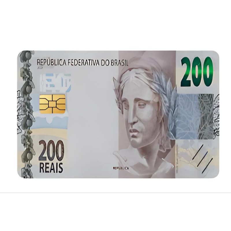 adesivo cartão de crédito débito nota 200 reais dinheiro