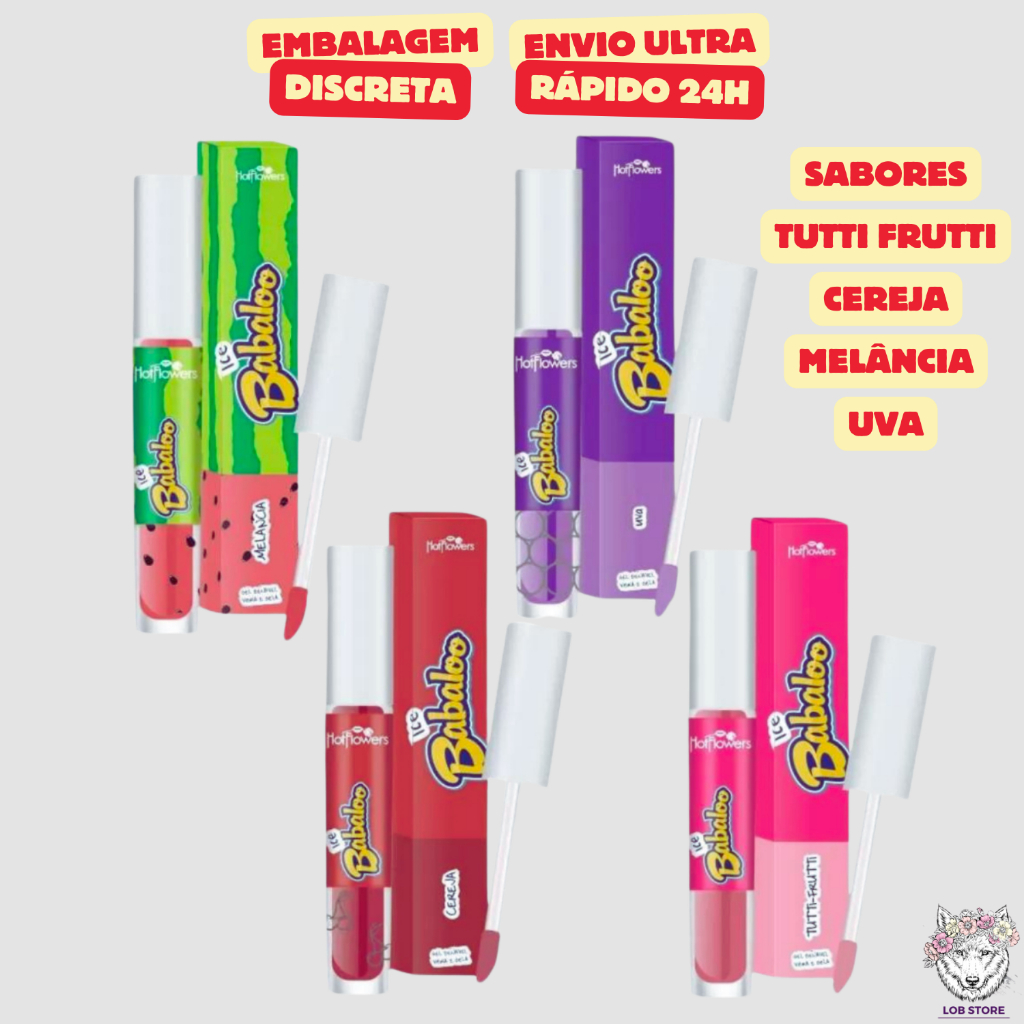 Gloss Labial Babaloo 4ml – Lançamento Hot Flowers – Diversos Sabores