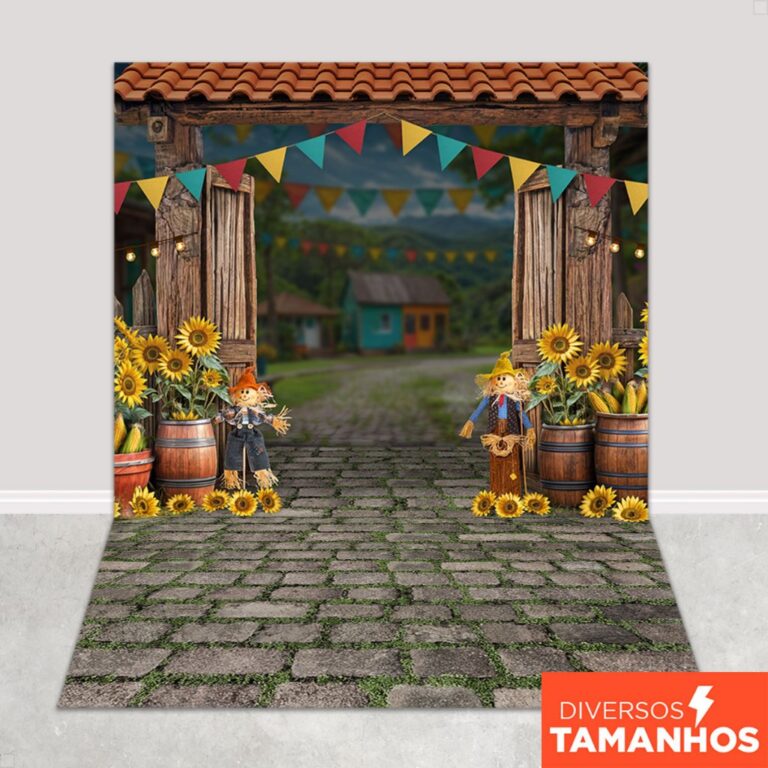 Fundo Fotográfico Festa Junina Fachada Em Tecido 