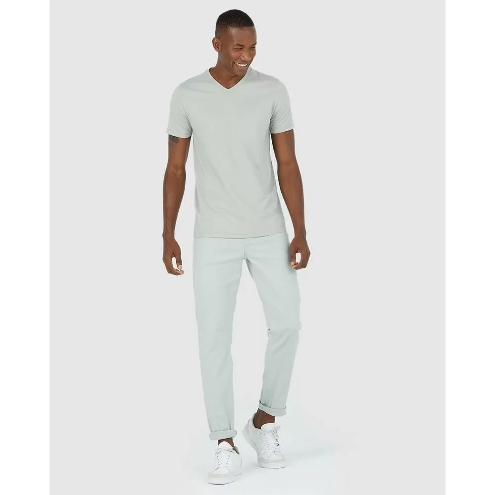 Calça Masculina Slim Cintura Média Em Sarja Com Elastano