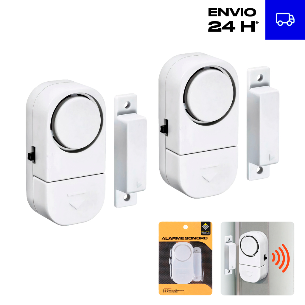Kit Alarme Sonoro P/ Portas e Janelas, Sem Fio + Bateria, 1-5 Pcs