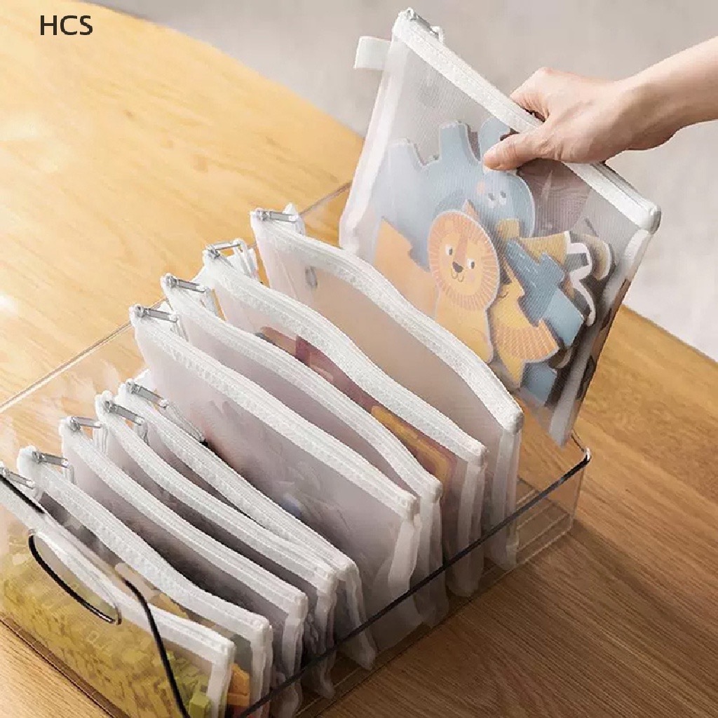 Kit 03 Saco De Armazenamento Saquinho De Organizador Arquivo Com Zíper À Prova Dágua Pastas Escolar