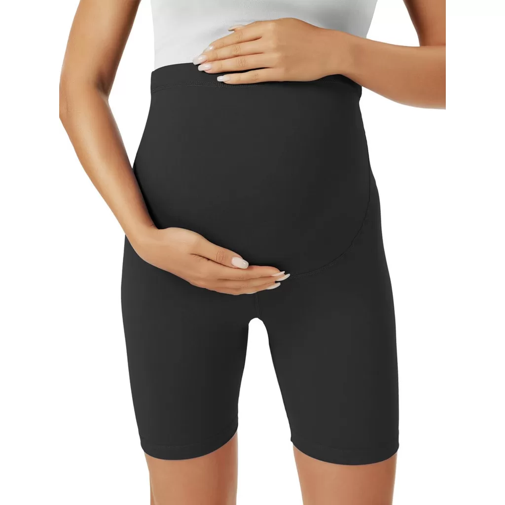 Shorts gestante bermuda curta suplex grávida maternidade suporte barriga alto conforto sustentação l