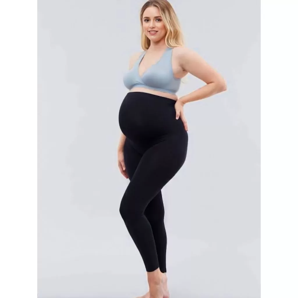 Calça legging gestante roupa maternidade alto conforto e sustentação barriga cós alto calça para grá