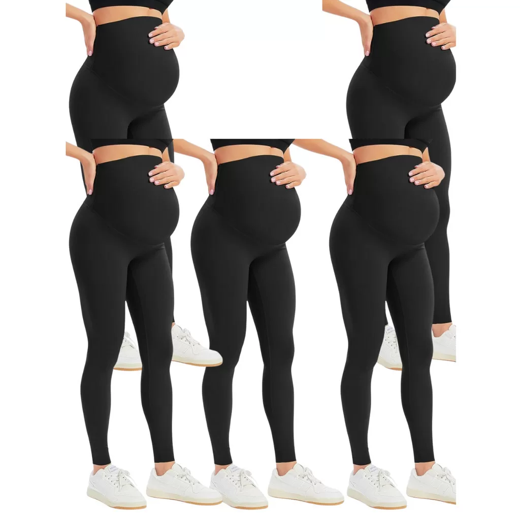 Kit 5 legging gestante calça grávida alto conforto sustentação suporte barriga roupa maternidade sup