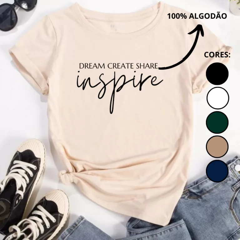 Camiseta Feminina Blusinha 100% Algodão Blusa T S