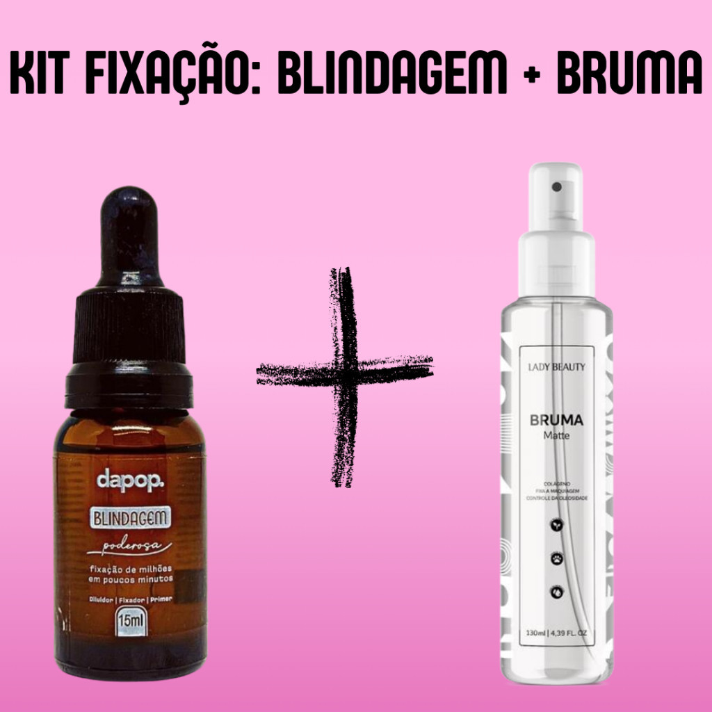Kit Blindagem Poderosa 15 ml Dapop + Bruma Fixadora Matte Refrescante Lady Beauty