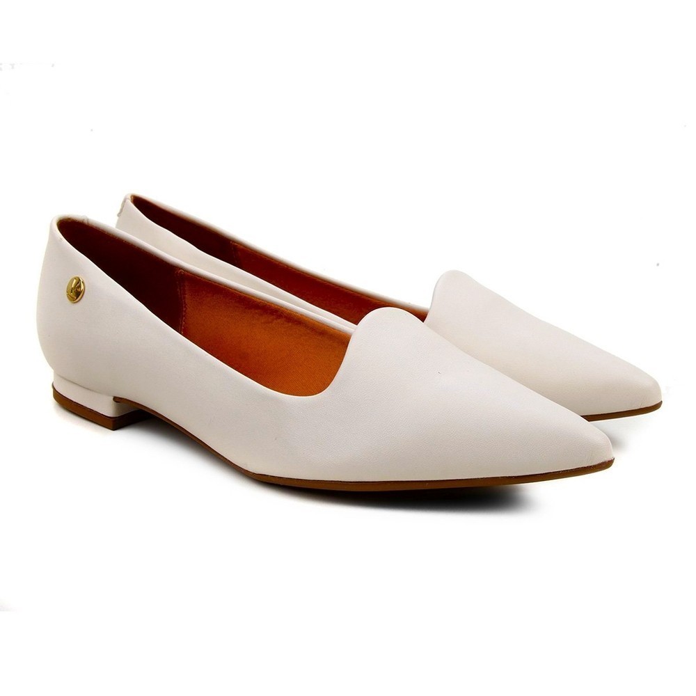 Sapatilha Vizzano Salto Baixo Bico Fino – Branco