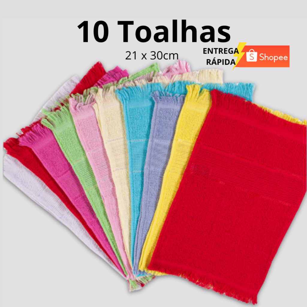Kit 10 Toalhas de Mão Social Toalhinha Área Para Bordar Artesanato escolar de Boca Laune Haus