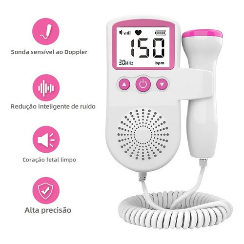 Monitor Fetal Doppler Ultrassom Ouvir Batimentos B