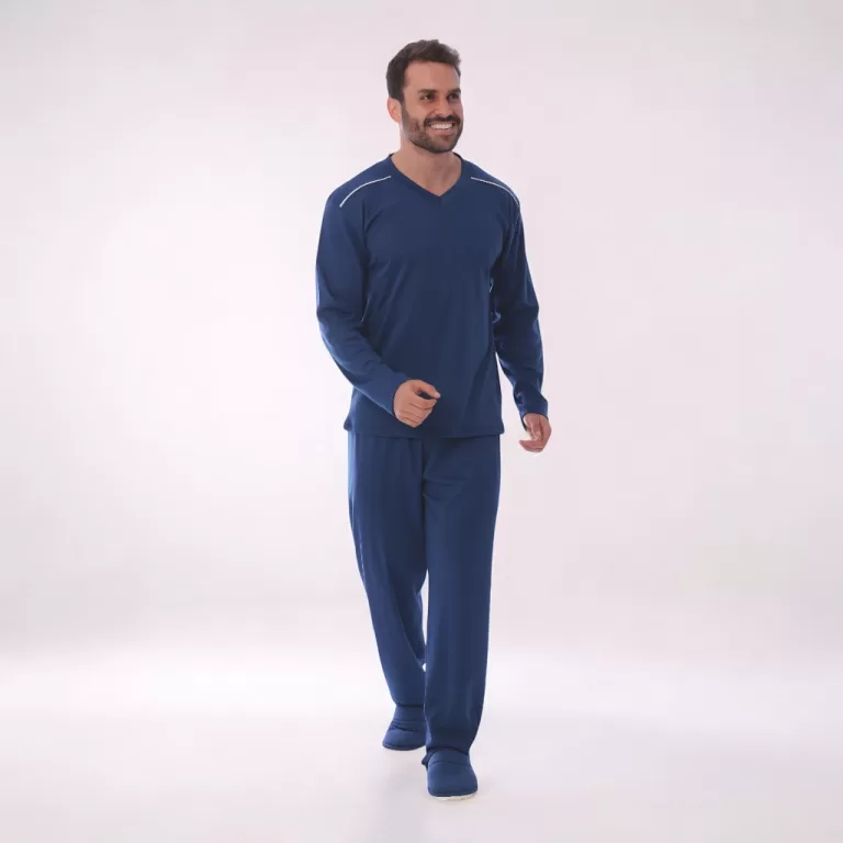 Pijama Masculino Longo Adulto Inverno Tecido Canel
