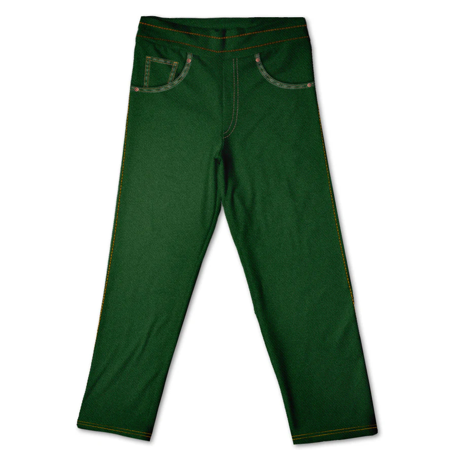 Calça Fake Jeans Infantil Verde Militar MiniBoo Proteção Solar 50+