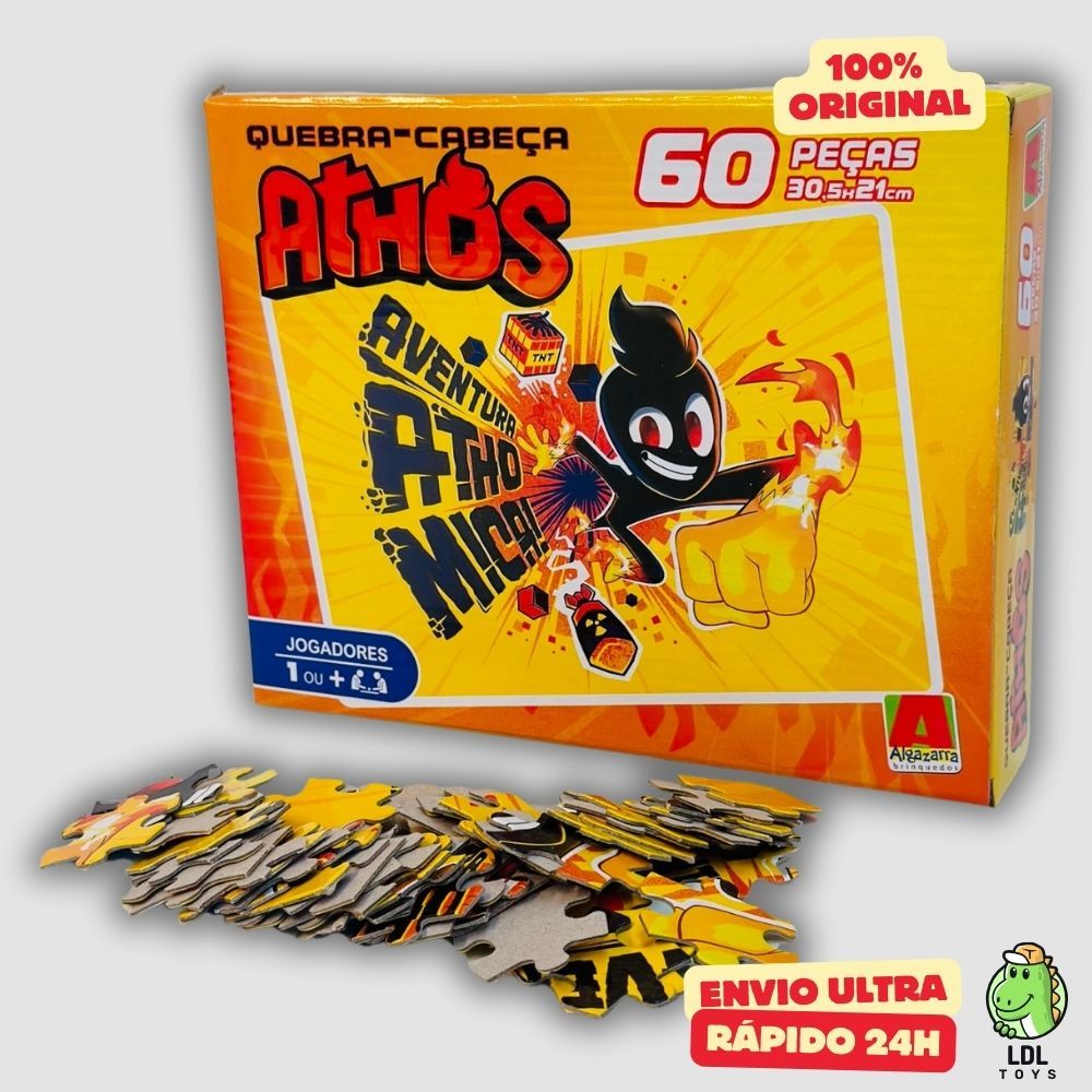 Quebra-Cabeça Athos Gamer Influenciador Youtuber 60 Peças Algazarra Quebra Cabeça