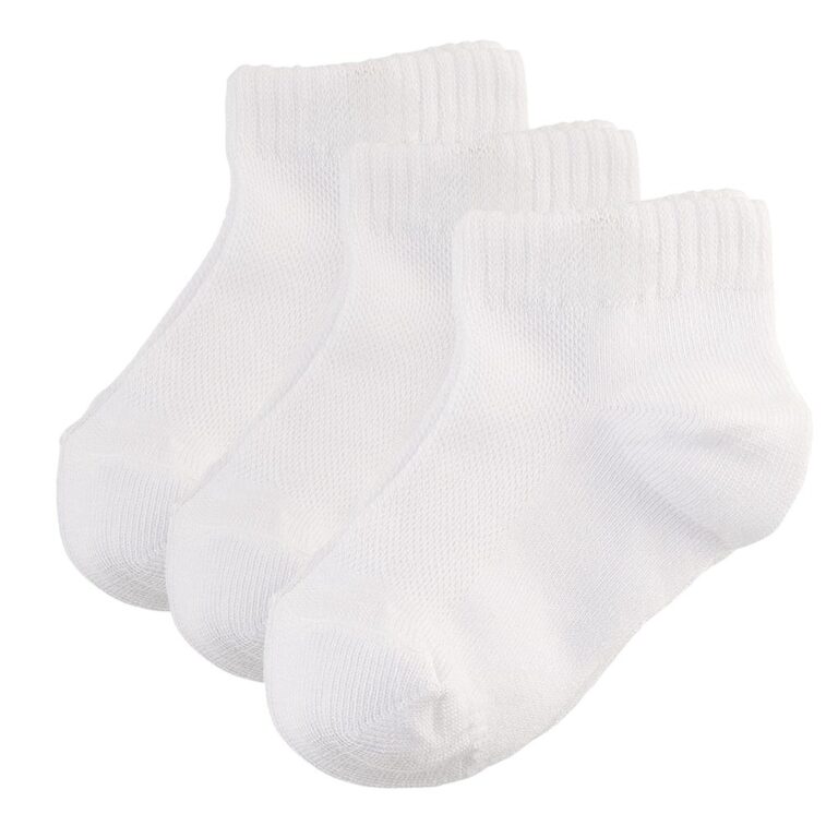 Kit 3 Meia Branca Infantil Unissex Respirável Neu