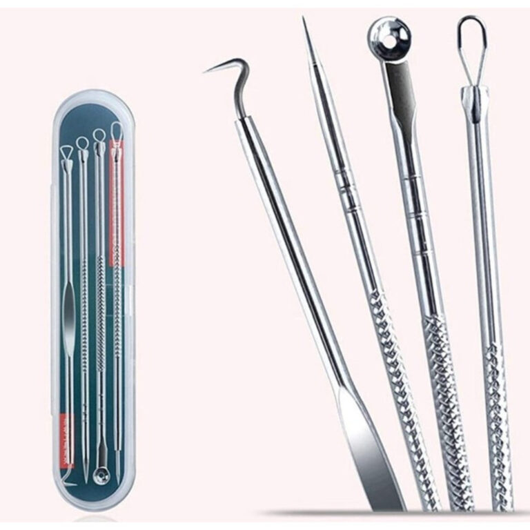 Kit 4 de Ferramentas de Beleza Extrator de Acne Re