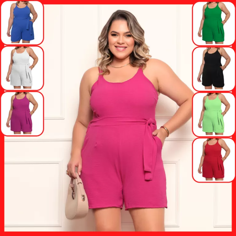 Macaquinho Feminino Plus Size Fresquinho Verão Ca