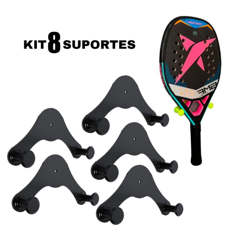 Kit 8 Suportes De Parede Para Raquete Beach Tennis