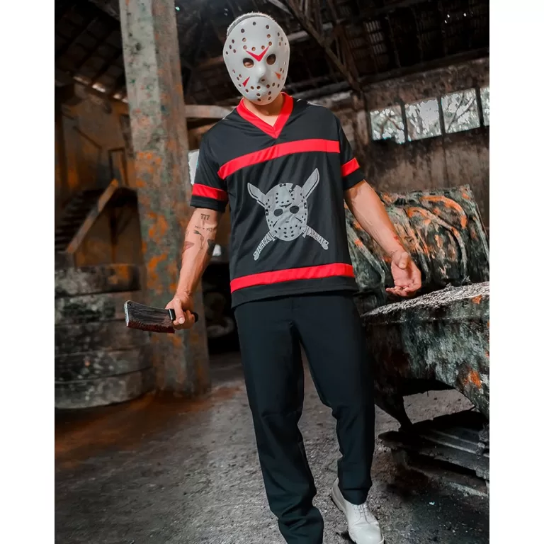 Camisa Fantasia Jason Masculino Máscara Halloween
