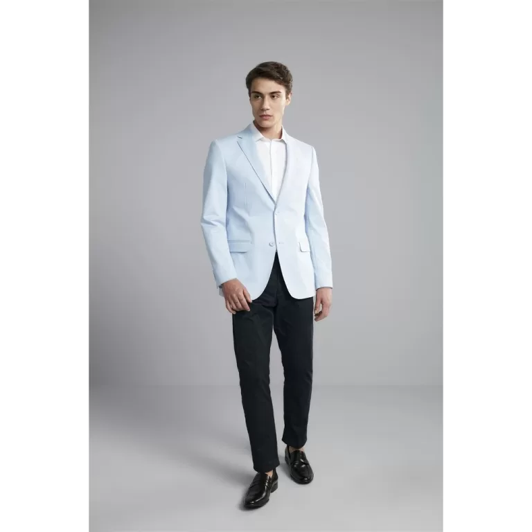 Blazer Alfaiataria Liso Slim Fit – Azul Clar