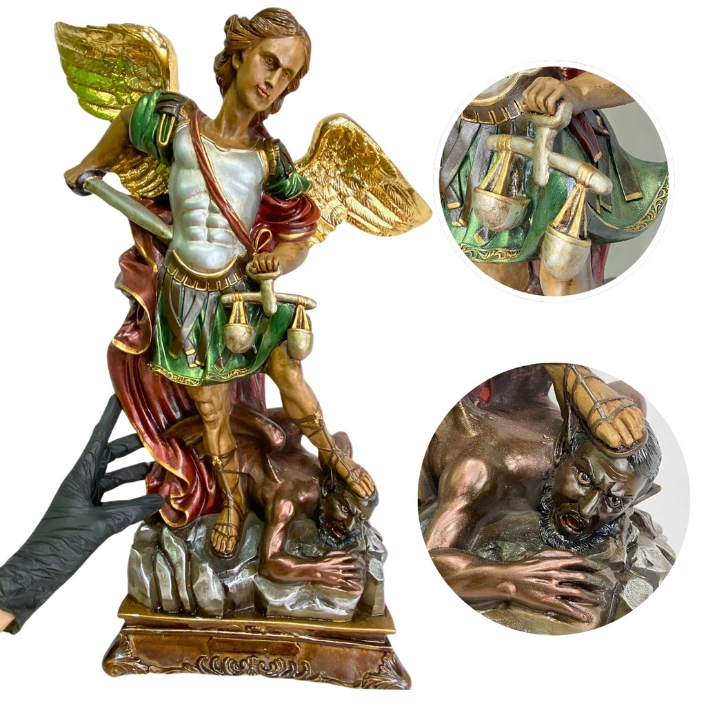 Imagem De São Miguel Arcanjo Grande Resina Santos Católicos