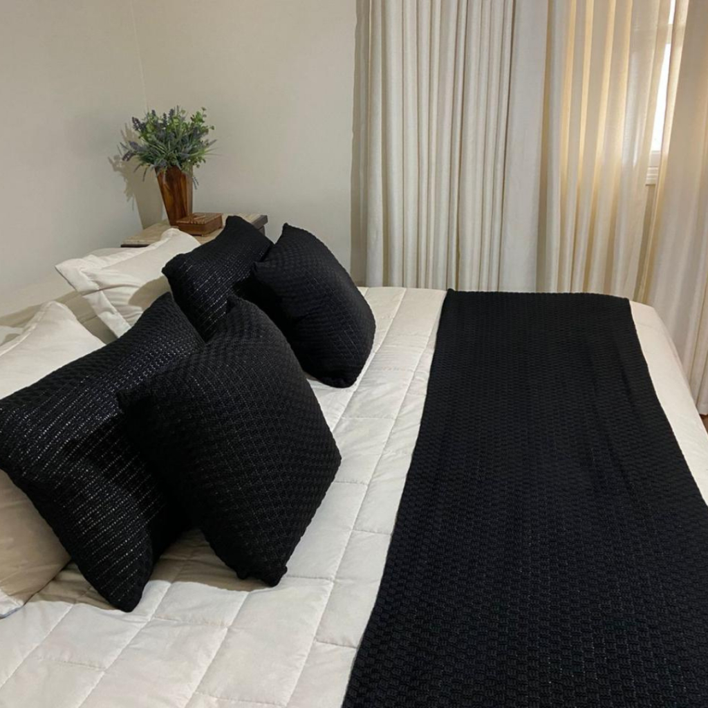 Peseira 230x60cm Manta Tricot Link Sofá Cama Luxo Cama Queen