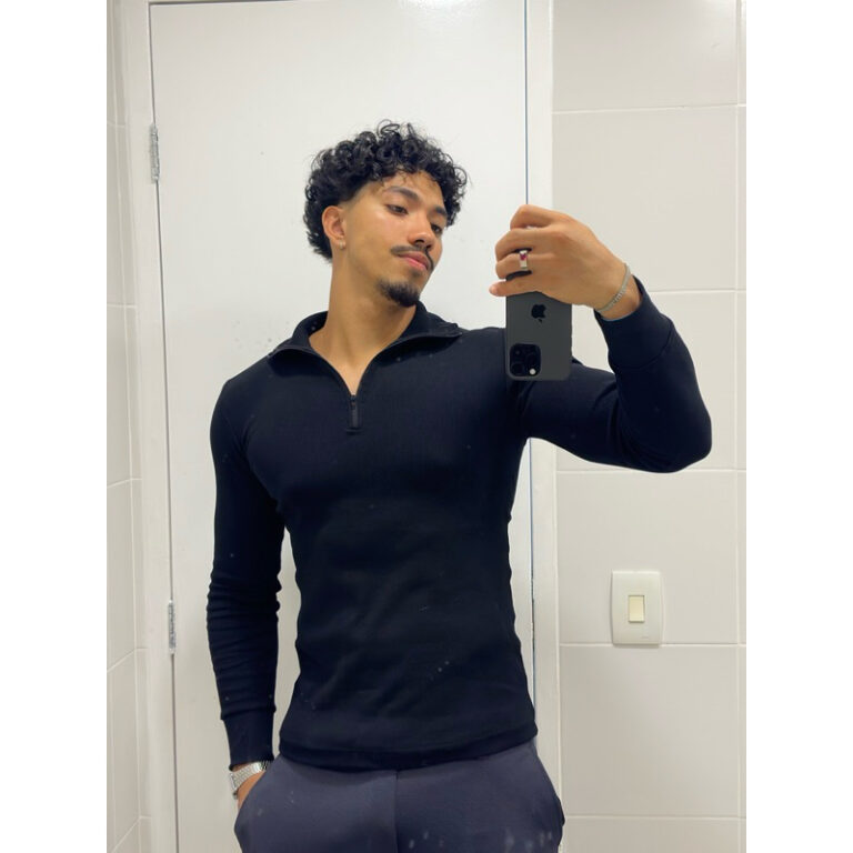 Cacharrel Masculina Com Ziper e Manga Longa Modelo