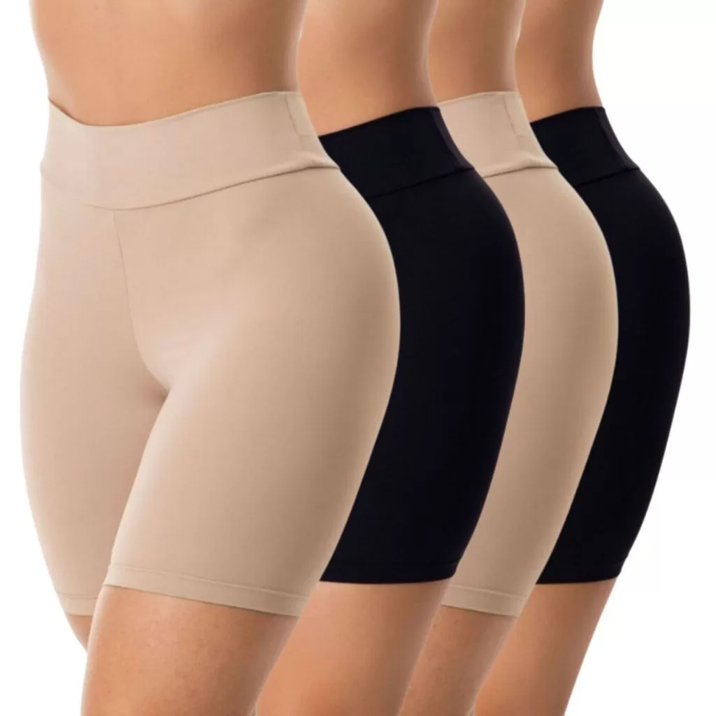 Kit 4 Short Anágua Lingerie Vestido Modeladora Bermuda Segunda Pele Confortável