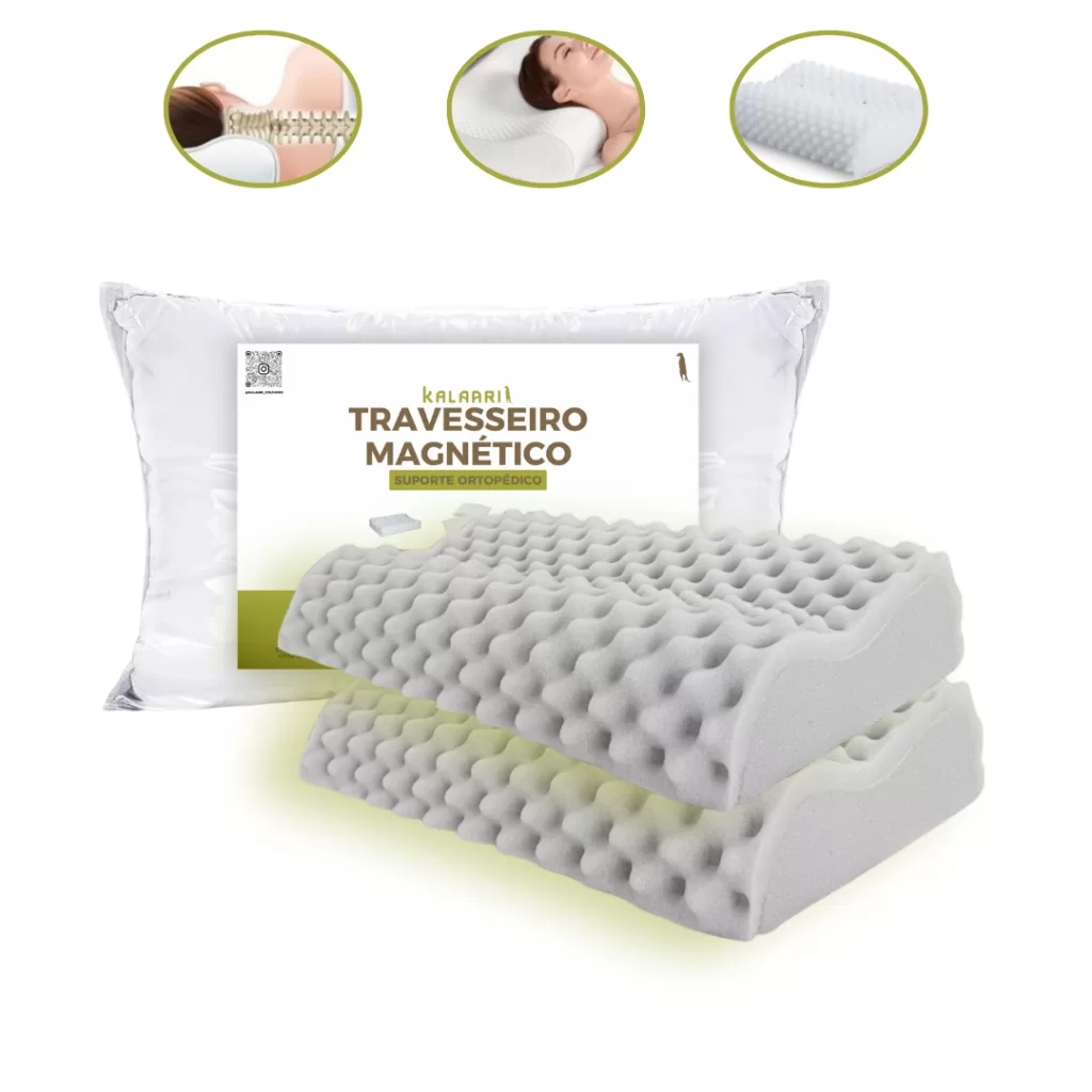 KIT Travesseiro CERVICAL Ortopédico Counter Pillow MAGNÉTICO Infravermelho Terapêutico Anti Ronco