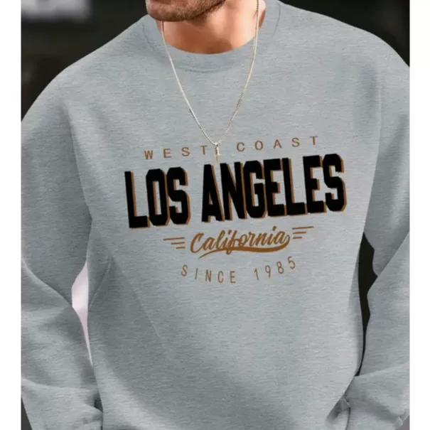 Moletom Gola Redonda Flanelado Streetwear Los Ange