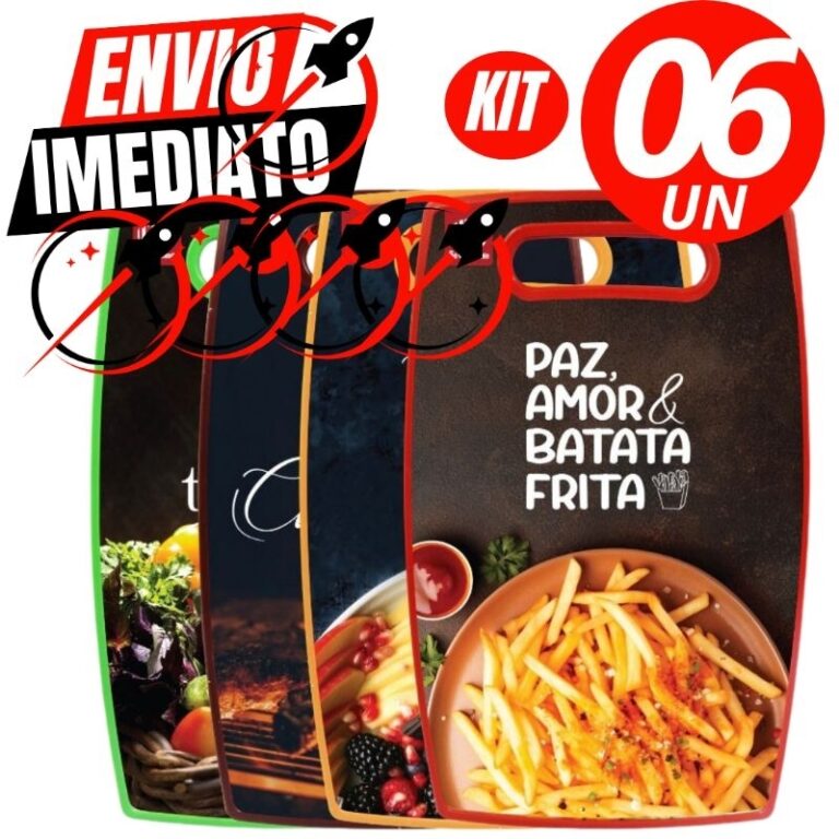 Kit 06 Tábua Corte Cozinha Churrasco Alimentos Va