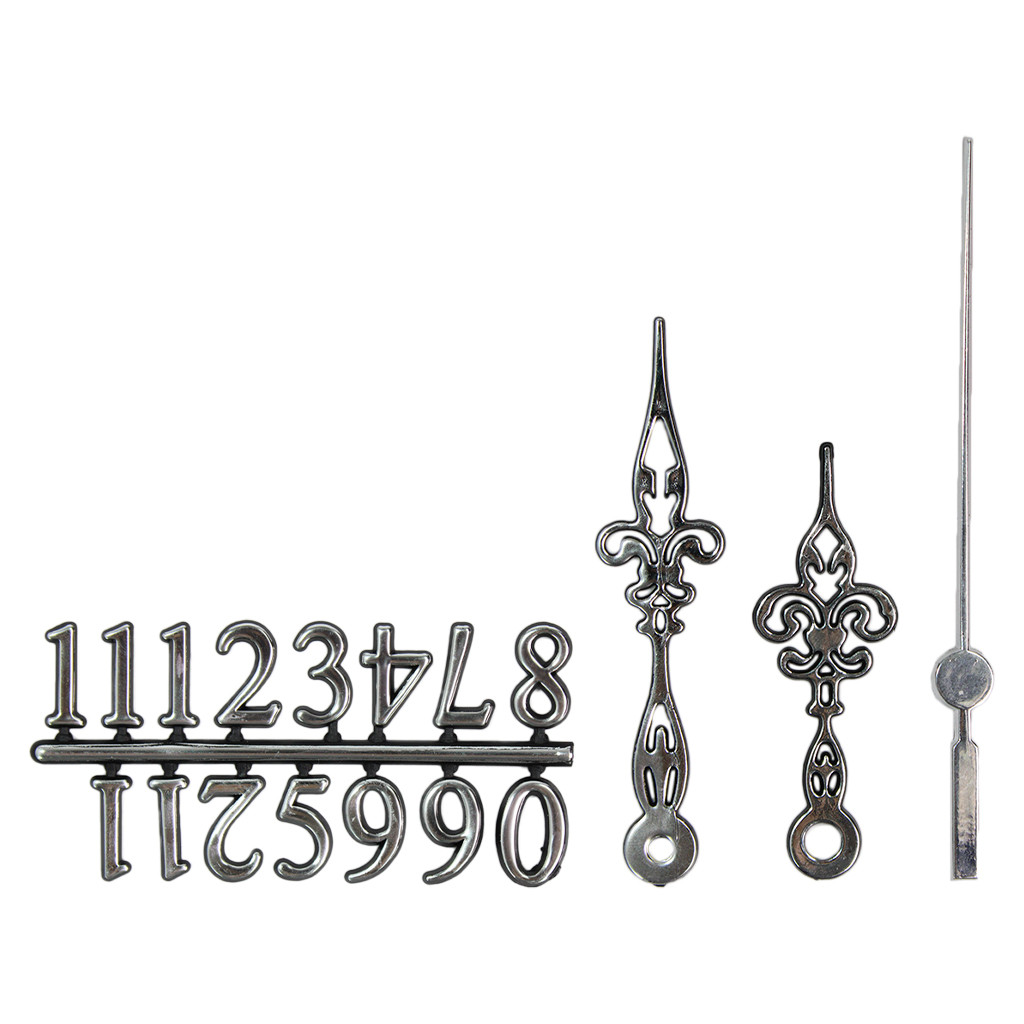 Kit De Ponteiros Números Prata Relógio Analógico 30 Unidades